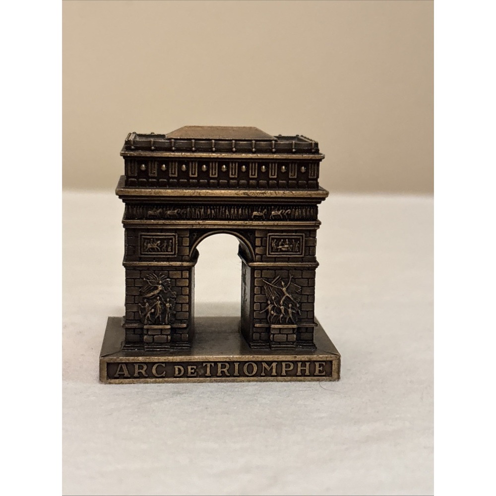Arc De Triomphe Paris Souvenir Metal Figurine Paperweight Made In France